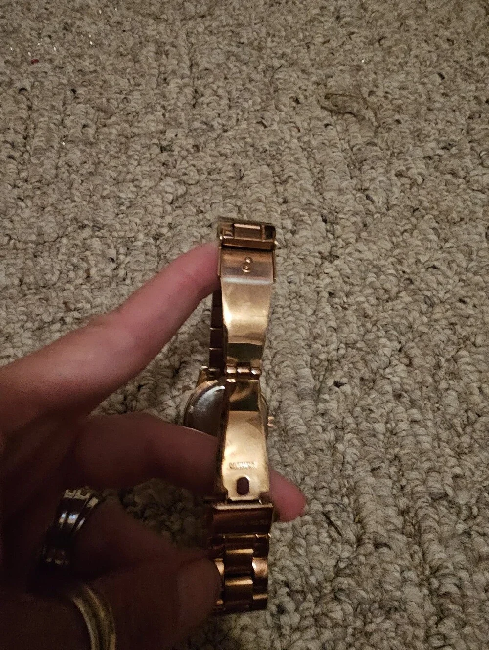 Michael Kors Rose Gold Bracelet Watch with Prominent MK Dial